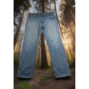 Levi 559 Jeans Mens 36/34 Relaxed Fit Straight Light Wash Denim Distressed Work